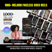 1000+ Melanin Faceless Video Reels Bundle | Canva Templates with PLR & MRR Rights