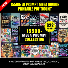 15,500+ Mega AI Prompt Bundle | ChatGPT Prompts for Marketing, Art, KDP & Business