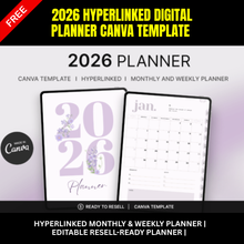 2026 Digital Planner Canva Template | 73-Page Hyperlinked Planner for GoodNotes & iPad