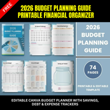 2026 Budget Planner | 74-Page Financial Planning System with Canva Templates