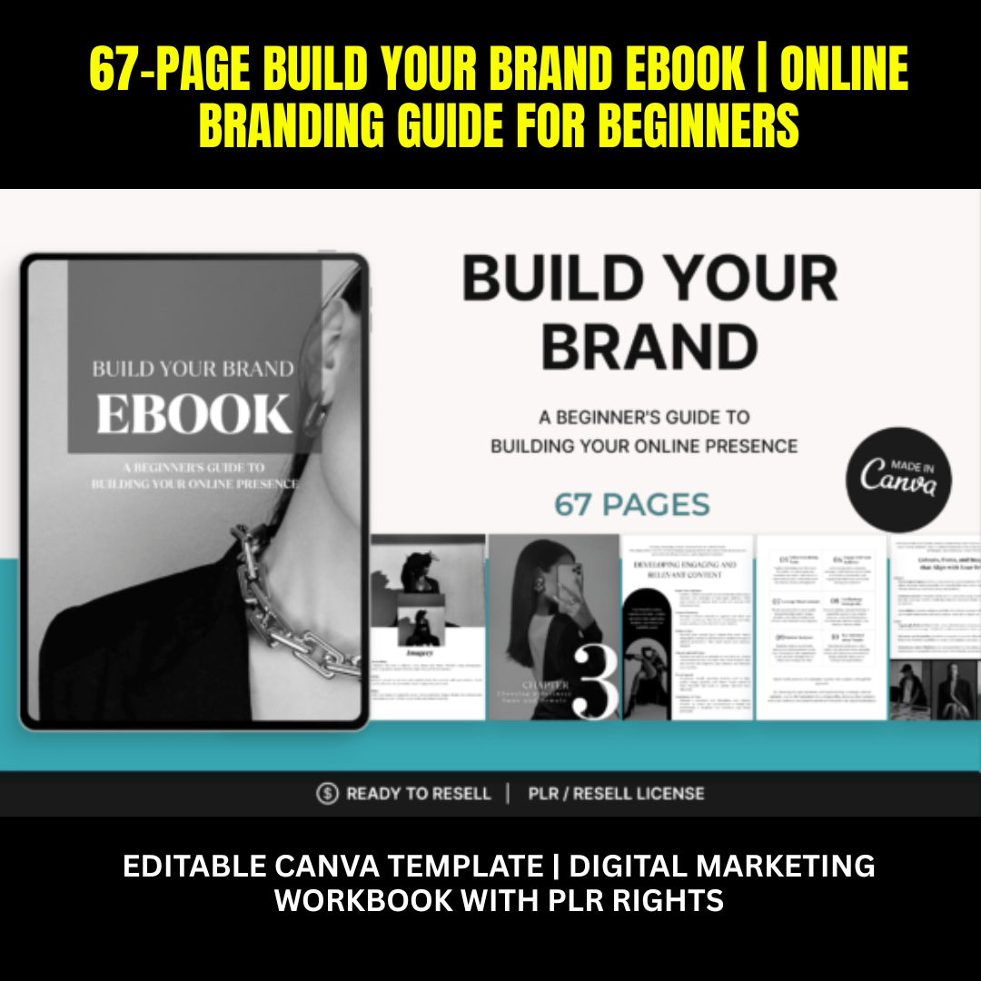 Build Your Brand Ebook | 67-Page Branding Guide with Canva Template & PLR Rights