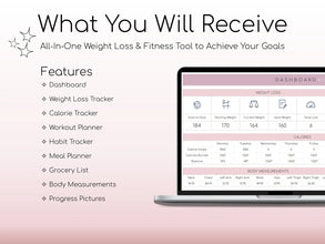 All-in-One Weight Loss & Fitness Tracker | Google Sheets Calorie & Workout Planner