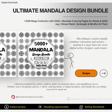 Ultimate Mandala Bundle | 400+ SVGs & 5000+ Coloring Pages for Cricut & POD Projects