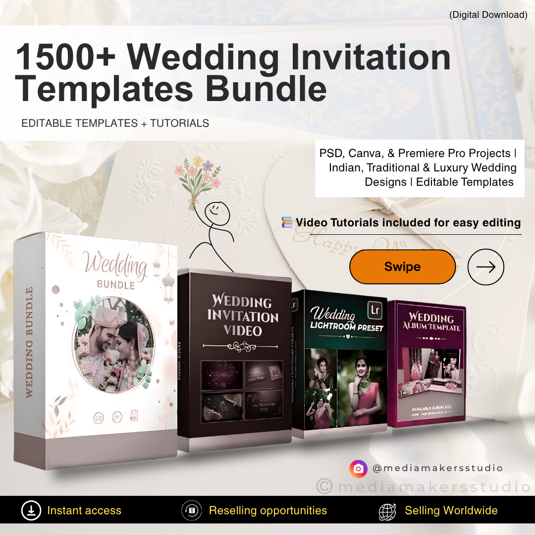 1500+ Wedding Invitation Templates Bundle | PSD, Canva, Premiere Pro & After Effects