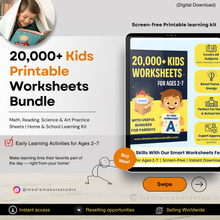 20,000+ Kids Worksheets Bundle | Printable Learning Activities for Ages 2–7