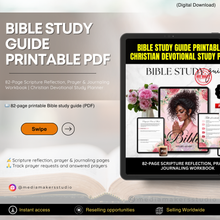 82-Page Bible Study Guide | Printable Scripture Journal, Prayer Tracker & Devotional PDF