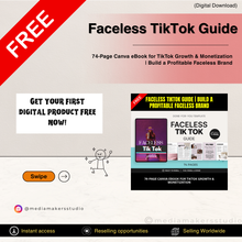 Faceless TikTok Growth Guide | 74-Page AI-Powered Canva Ebook for Monetization