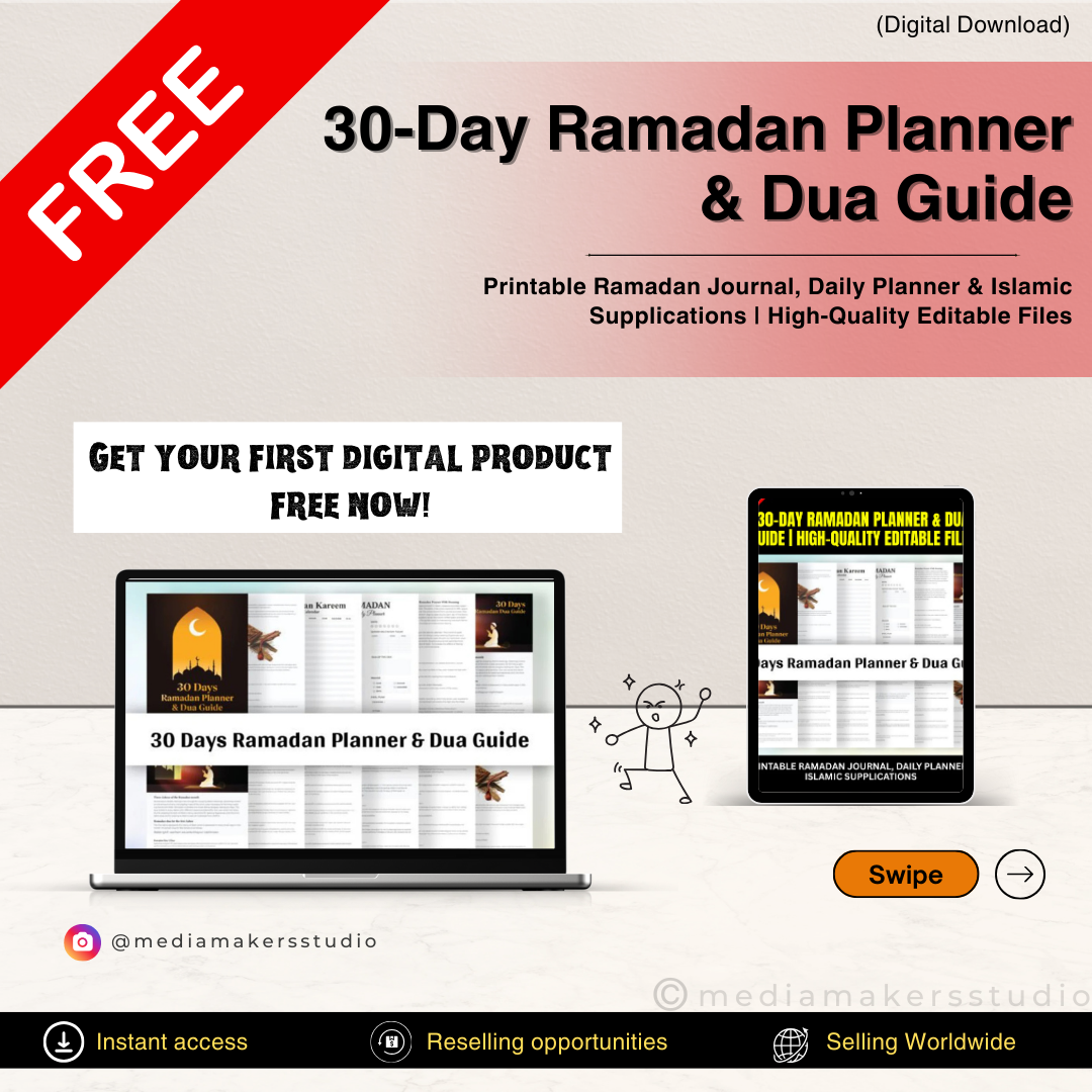 30-Day Ramadan Planner & Dua Guide | Printable Islamic Planner with Daily Duas