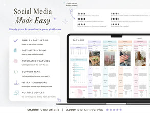 12-Month Social Media Planner Google Sheets | Content Calendar, Analytics & Scheduler