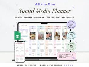12-Month Social Media Planner Google Sheets | Content Calendar, Analytics & Scheduler