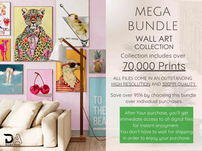 70,000+ Digital Wall Art Bundle | Printable Posters, Boho, Vintage & Floral Prints